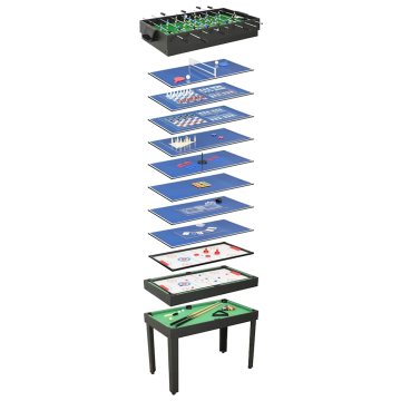 Vidaxl Večnamenska igralna miza 15 v 1 121x61x82 cm črna