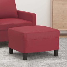 Vidaxl Stolček za noge vinsko rdeč 60x50x41 cm umetno usnje