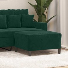 Vidaxl Stolček za noge temno zelen 70x55x41 cm žamet