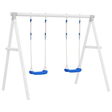 Vidaxl Gugalnica z vrvmi 2 kosa modra 37x15 cm polieten
