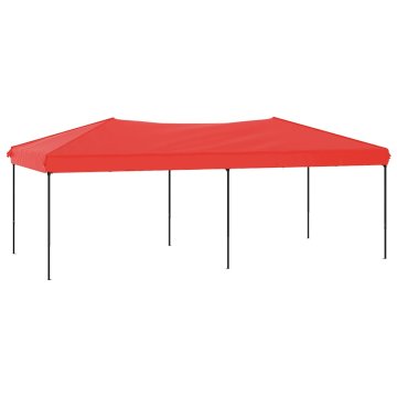 Vidaxl Zložljiv vrtni šotor rdeč 3x6 m