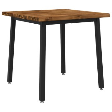 Vidaxl Jedilna miza z naravno robom 80 x 80 x 75 cm