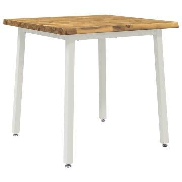 Vidaxl Jedilna miza z naravno robom 80 x 80 x 75 cm