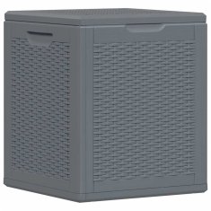Vidaxl Vrtna škatla siva PP ratan 90 L