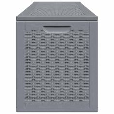 Vidaxl Vrtna škatla siva PP ratan 270 L