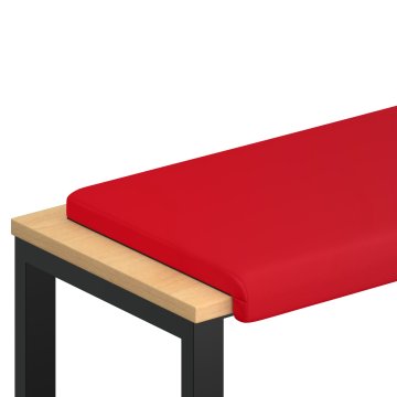 Vidaxl Blazina za klop Umetno usnje Rdeča Globina 35 cm