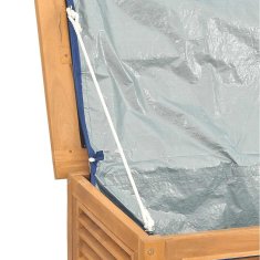 Vidaxl Vrtna škatla z vrečo 200x50x55 cm trdna tikovina
