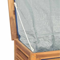 Vidaxl Vrtna škatla z vrečo 150x50x55 cm trdna tikovina