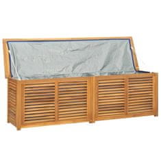 Vidaxl Vrtna škatla z vrečo 175x50x55 cm trdna tikovina