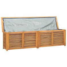 Vidaxl Vrtna škatla z vrečo 200x50x55 cm trdna tikovina