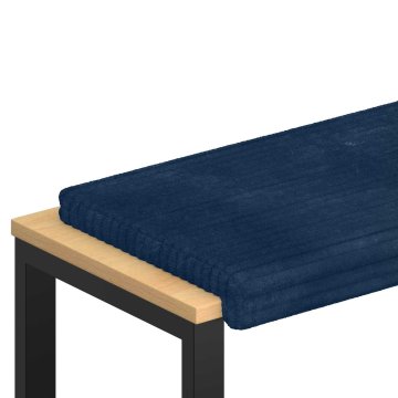 Vidaxl Blazina za klop Plišasti kord Temno modra Globina 35 cm