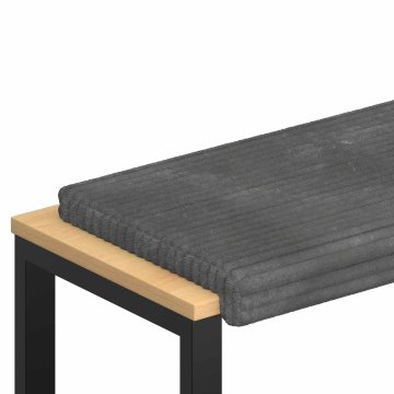 Vidaxl Blazina za klop Plišasti kord Svetlo siva Globina 35 cm