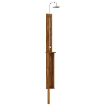 Vidaxl Zunanji tuš 257 cm Trdna akacijeva les in nerjavna stole