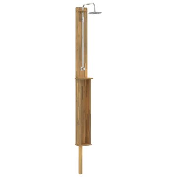 Vidaxl Zunanji tuš 257 cm Trdna akacijeva les in nerjavna stole