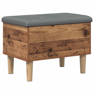 Vidaxl Shranjevalna klop s blazino Hrastovina 62 x 42 x 46 cm