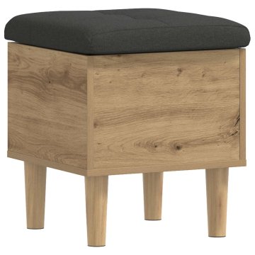 Vidaxl Shranjevalna klop s blazino Artisan hrast 42 x 42 x 46 cm