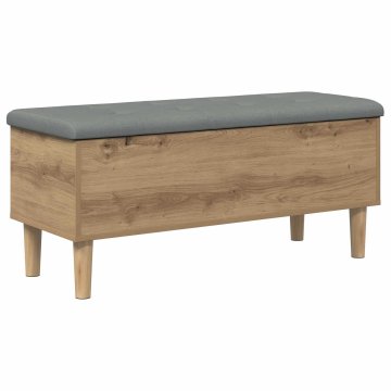 Vidaxl Shranjevalna klop s blazino Artisan hrast 102 x 42 x 46 cm