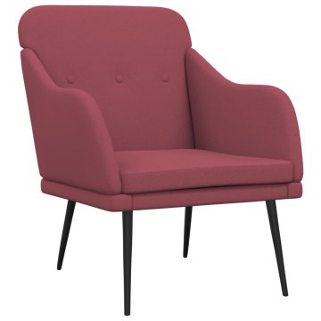 Vidaxl Fotelj vinsko rdeč 63x76x80 cm blago