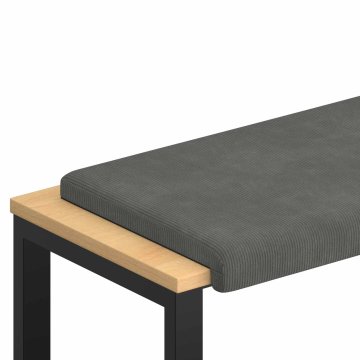 Vidaxl Blazina za klop korduroy Temno siva Globina 35 cm