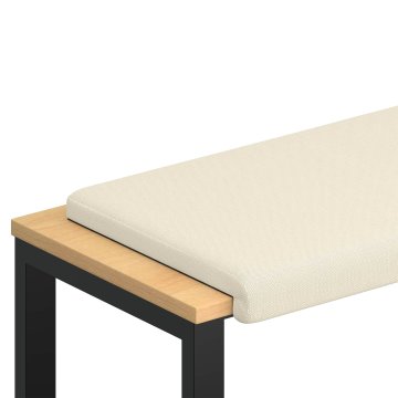 Vidaxl Blazina za klop Teksturni žamet Krem Globina 35 cm