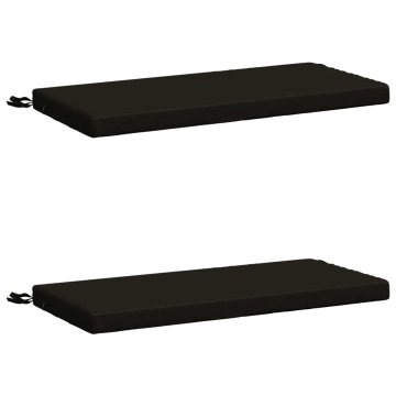 Vidaxl Blazine za klopi SOEST 2 kos 100% poliester Črna 60 x 40 x 5 cm