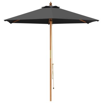 Vidaxl Vrtni dežnik Ø 270 x 248 cm Trdna Eukaliptusova Les Antracit