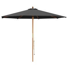 Vidaxl Vrtni dežnik Ø 300 x 248 cm Trdna Eukaliptusova Les Antracit