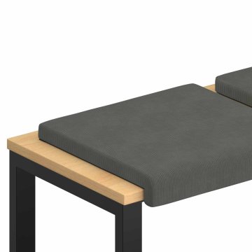 Vidaxl Blazina za klop 2 kos korduroy Temno siva Globina 35 cm