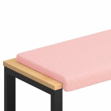 Vidaxl Blazina za klop Sherpa tkanina Roza Globina 35 cm