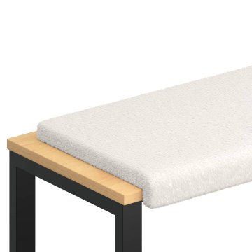 Vidaxl Blazina za klop Sherpa tkanina Krem Globina 35 cm
