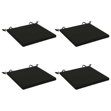 Vidaxl Sedežne blazine SOEST 4 kos 100% poliester Črna 40 x 40 x 3 cm