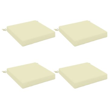Vidaxl Sedežne blazine SOEST 4 kos 100% poliester Krem 40 x 40 x 7 cm
