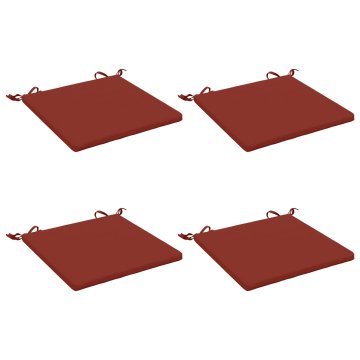 Vidaxl Sedežne blazine SOEST 4 kos 100% poliester Rdeča 40 x 40 x 3 cm