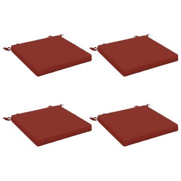 Vidaxl Sedežne blazine SOEST 4 kos 100% poliester Rdeča 40 x 40 x 5 cm