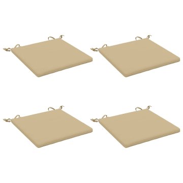 Vidaxl Sedežne blazine SOEST 4 kos 100% poliester Bež 50 x 50 x 3 cm