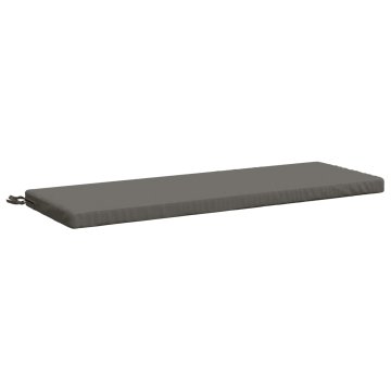 Vidaxl Blazina za klop SOEST 100% poliester Siva 120 x 40 x 5 cm