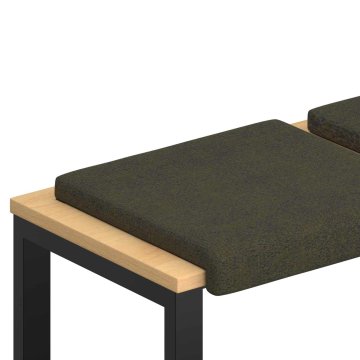 Vidaxl Blazina za klop 2 kos Umetni velur Vojaška zelena Globina 35 cm