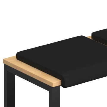 Vidaxl Blazina za klop 2 kos Umetno usnje Črna Globina 35 cm
