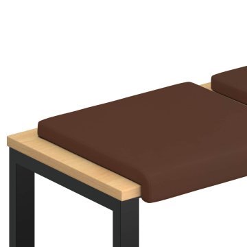 Vidaxl Blazina za klop 2 kos Umetno usnje Rjava Globina 35 cm