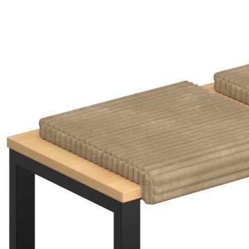 Vidaxl Blazina za klop 2 kos Plišasti kord Taupe Globina 35 cm