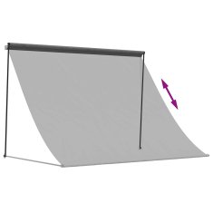 Vidaxl Zložljiva tenda antracit 250x150 cm tkanina in jeklo