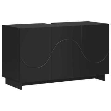 Vidaxl Kopalniška omarica Črna 101 x 41 x 58 cm Konstruiran les