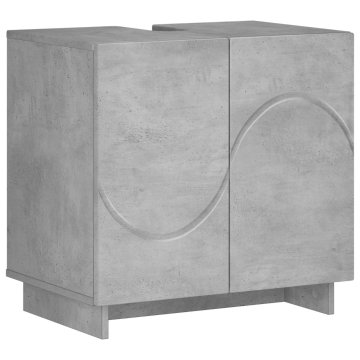 Vidaxl Kopalniška omarica Betonsko siva 60 x 41 x 58 cm Inženirski les
