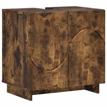 Vidaxl Kopalniška omarica Dimljen hrast 60 x 41 x 58 cm Inženirski les