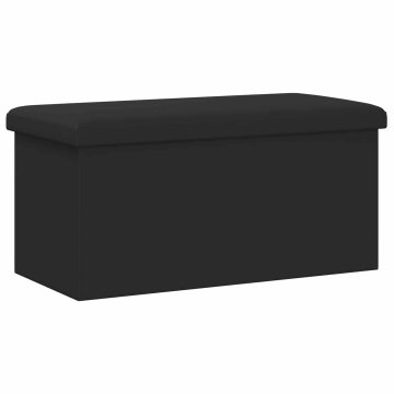 Vidaxl Zložljiva shranjevalna klop Črna 180 kg 80 L 77 x 38 x 38 cm