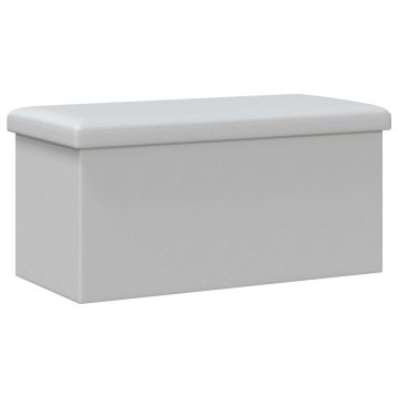 Vidaxl Zložljiva shranjevalna klop Bela 180 kg 80 L 77 x 38 x 38 cm