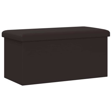 Vidaxl Zložljiva shranjevalna klop Rjava 180 kg 80 L 77 x 38 x 38 cm