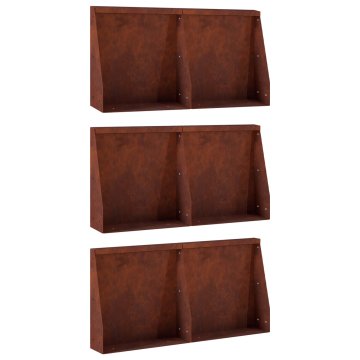 Vidaxl Zadrževanje stene 6 kos 40 x 12 x 50 cm Vremensko odporno jeklo