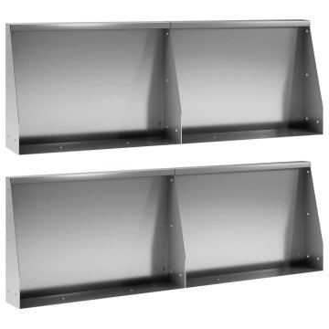 Vidaxl Zadrževanje stene 4 kos 60 x 12 x 30 cm Pocinkano jeklo Srebrna