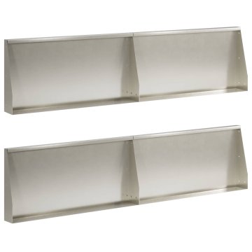 Vidaxl Zadrževanje stene 4 kos 80 x 12 x 30 cm Nerjaveče jeklo Srebrna